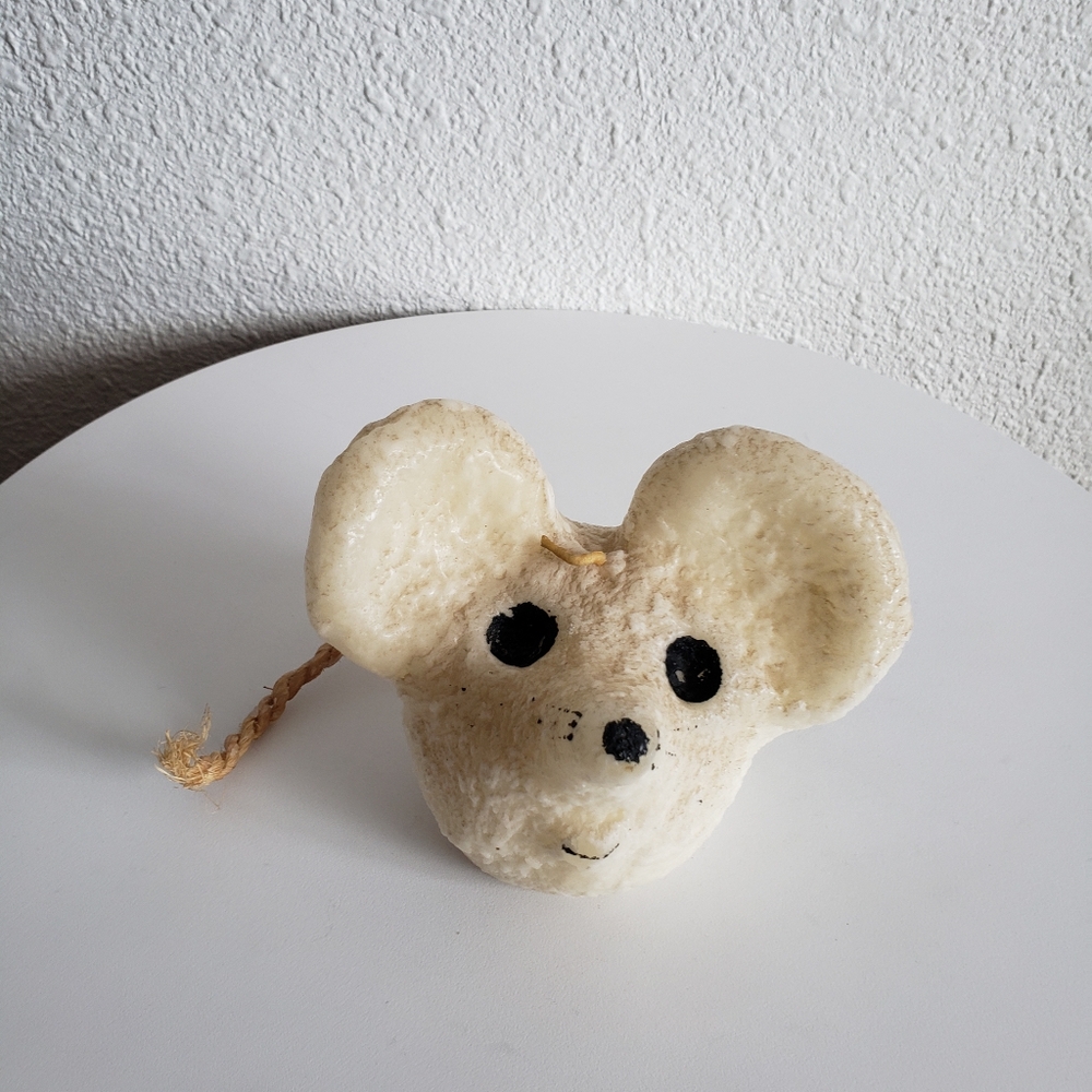 #Vintage 1960-70s Jack B Nimble Wax White Mouse Head Shaped Decorative Candle . - Picture 7 of 13